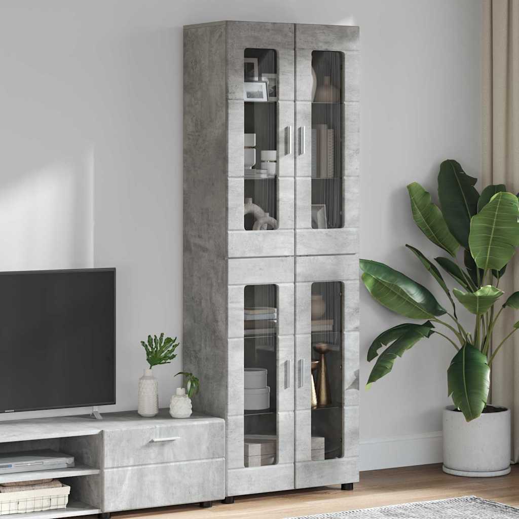Magasfiú FLORIN 60 x 35 x 182 cm Beton Szürke Szerelt Fa