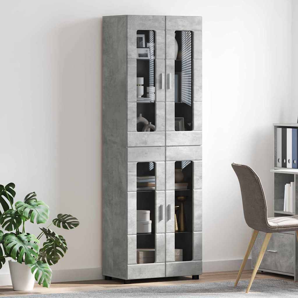 Magasfiú FLORIN 60 x 35 x 182 cm Beton Szürke Szerelt Fa