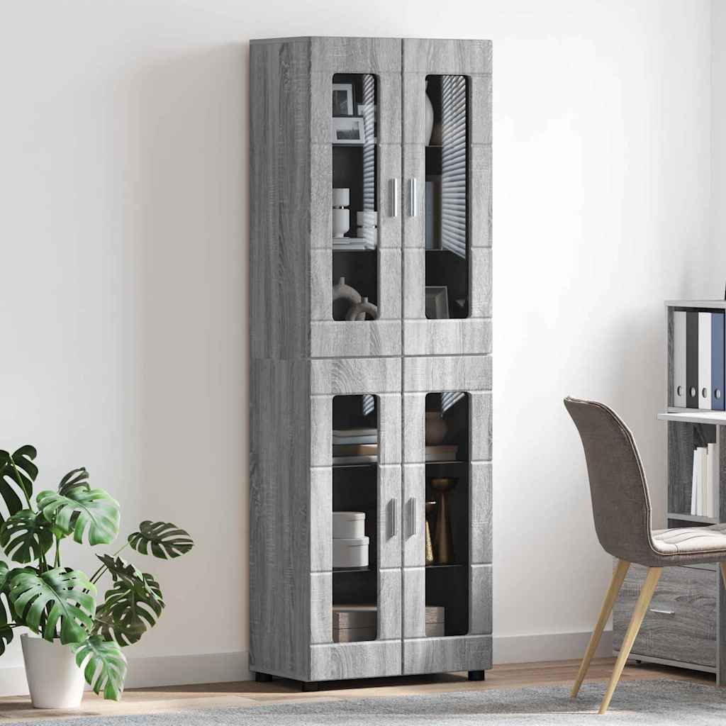 Magasfiú FLORIN 60 x 35 x 182 cm Szürke Sonoma Szerelt Fa