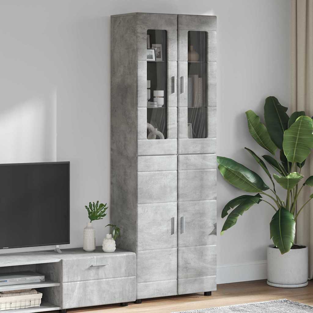 Magasfiú polcokkal FLORIN Beton Szürke 60 x 35 x 182 cm Faanyag