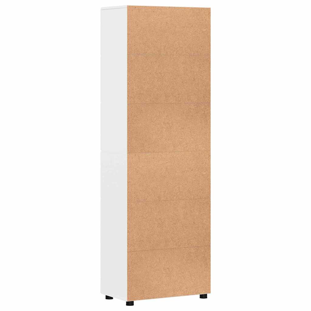 Magasfiú FLORIN 60 x 35 x 182 cm Magas Fényű Fehér Szerelt Fa
