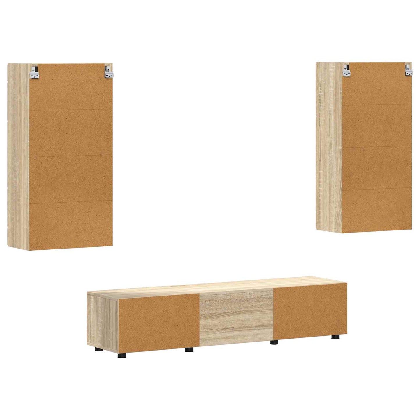 TV szekrény garnitúra fiókkal FLORIN 3 pcs Sonoma tölgy Faanyag