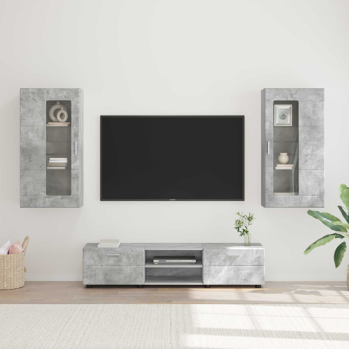 TV szekrény garnitúra FLORIN 3 pcs Beton Szürke Szerelt Fa