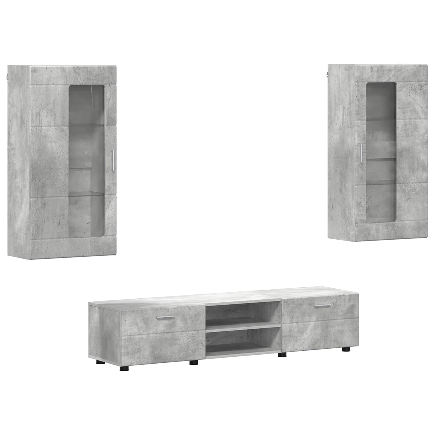 TV szekrény garnitúra FLORIN 3 pcs Beton Szürke Szerelt Fa