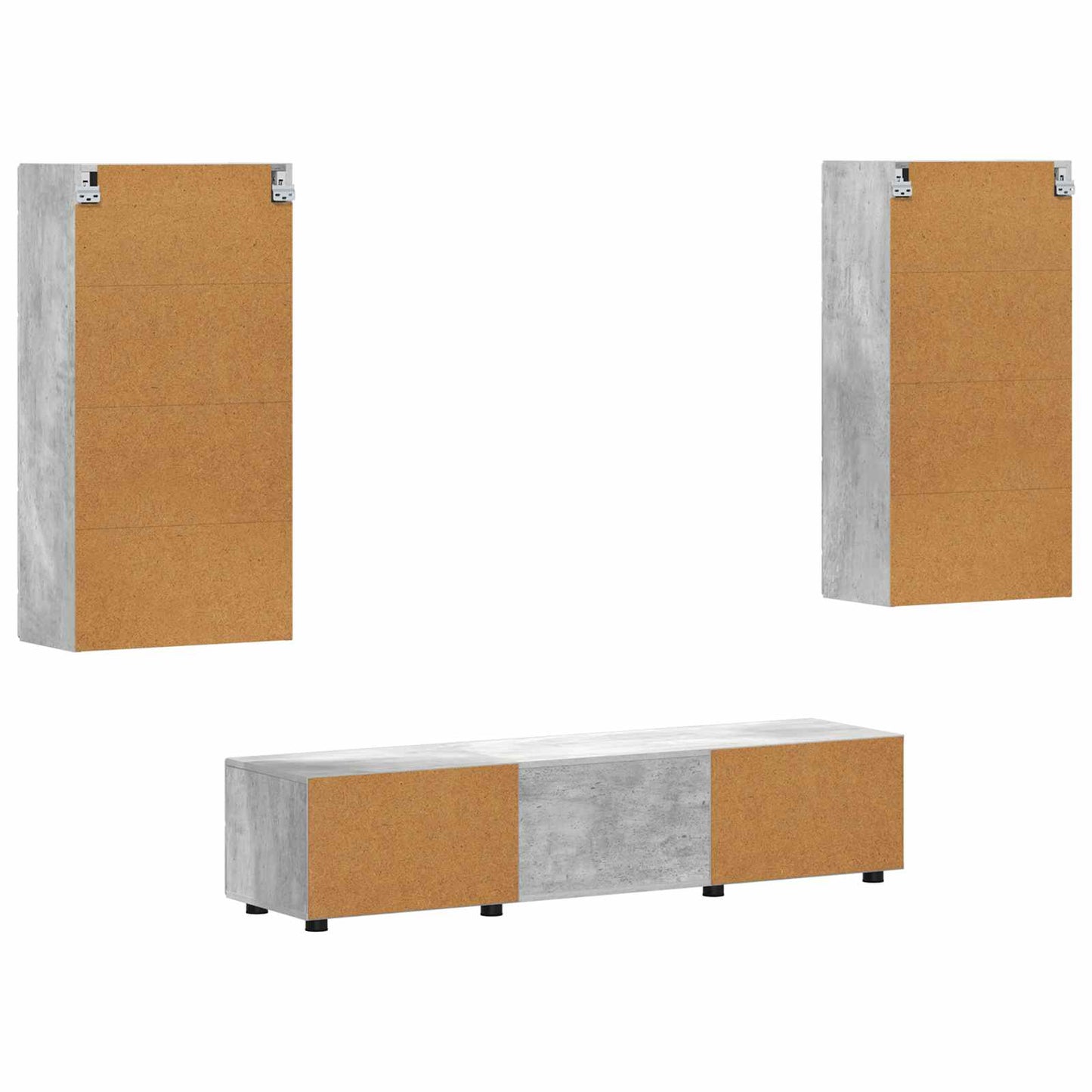 TV szekrény garnitúra FLORIN 3 pcs Beton Szürke Szerelt Fa