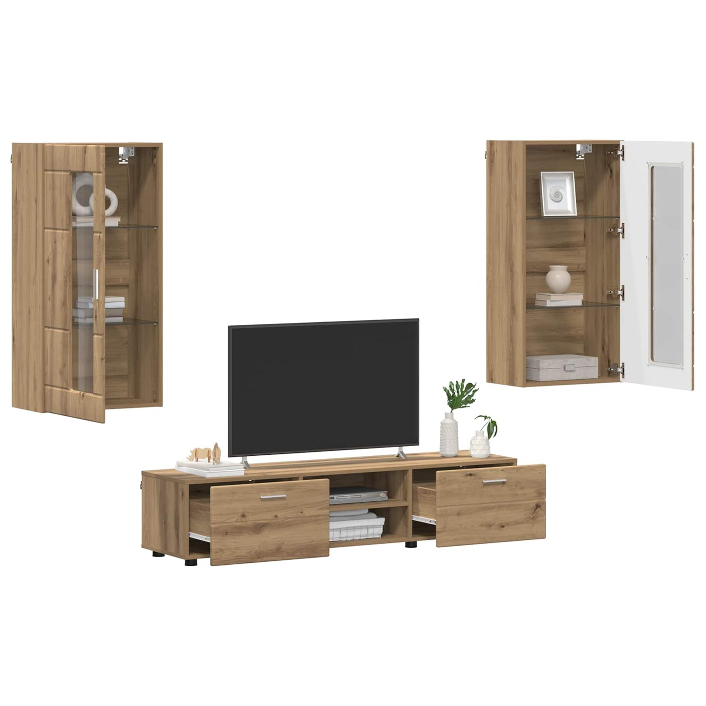 TV szekrény garnitúra FLORIN 3 pcs Artisan tölgy Faanyag
