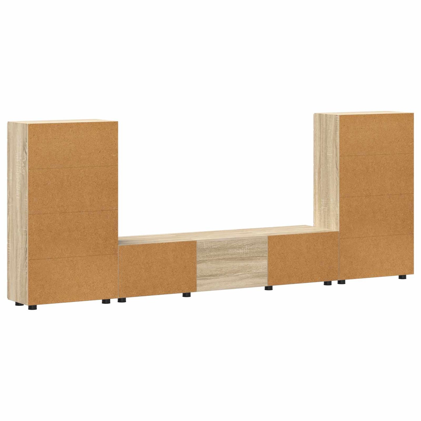 TV szekrény garnitúra fiókkal FLORIN 3 pcs Sonoma tölgy Faanyag