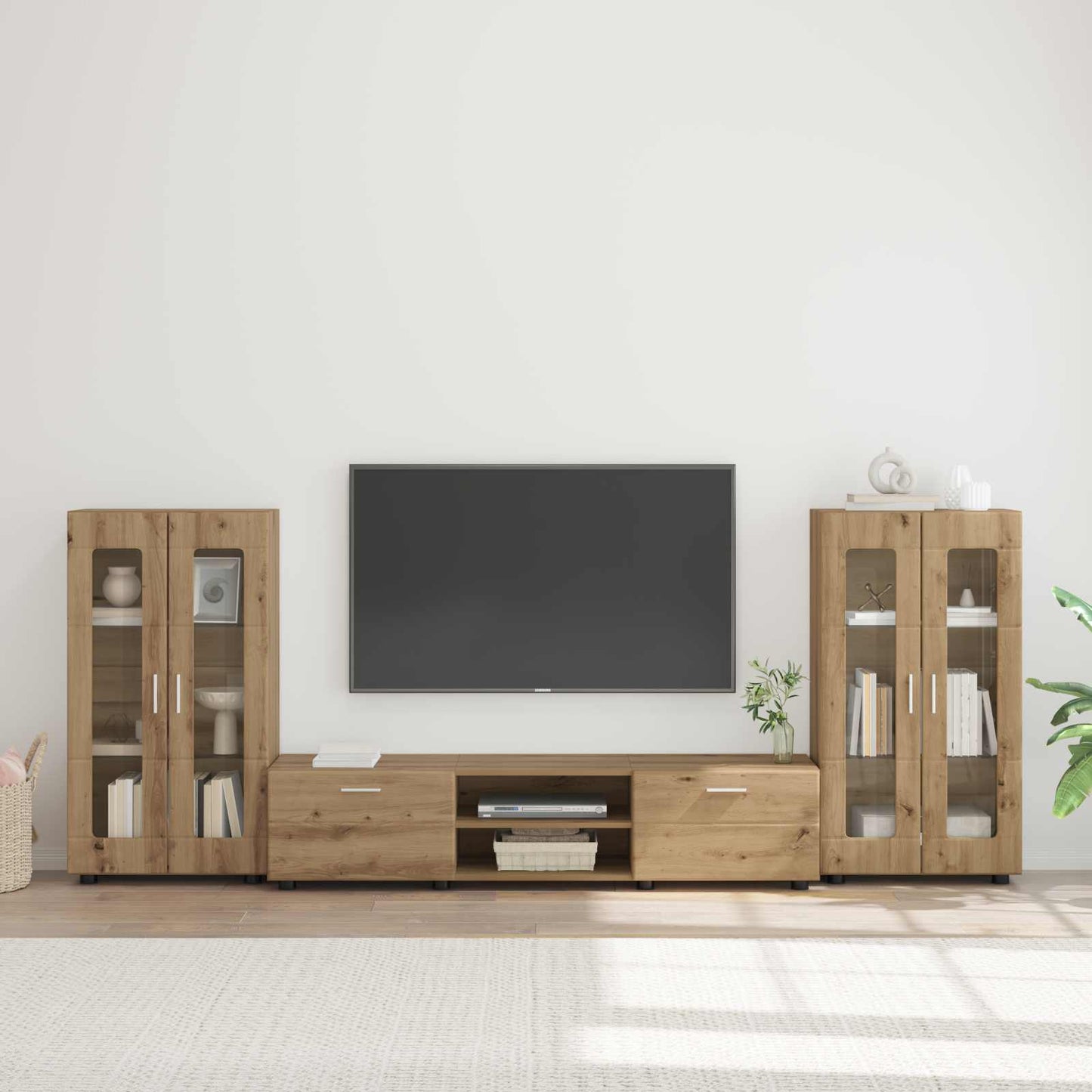 TV szekrény garnitúra FLORIN 3 pcs Artisan tölgy Szerelt Fa