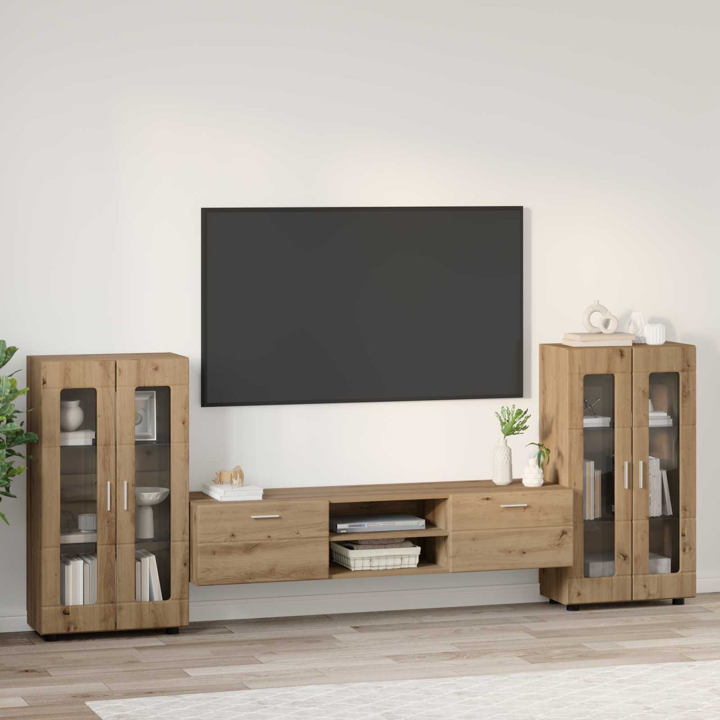TV szekrény garnitúra FLORIN 3 pcs Artisan tölgy Szerelt Fa