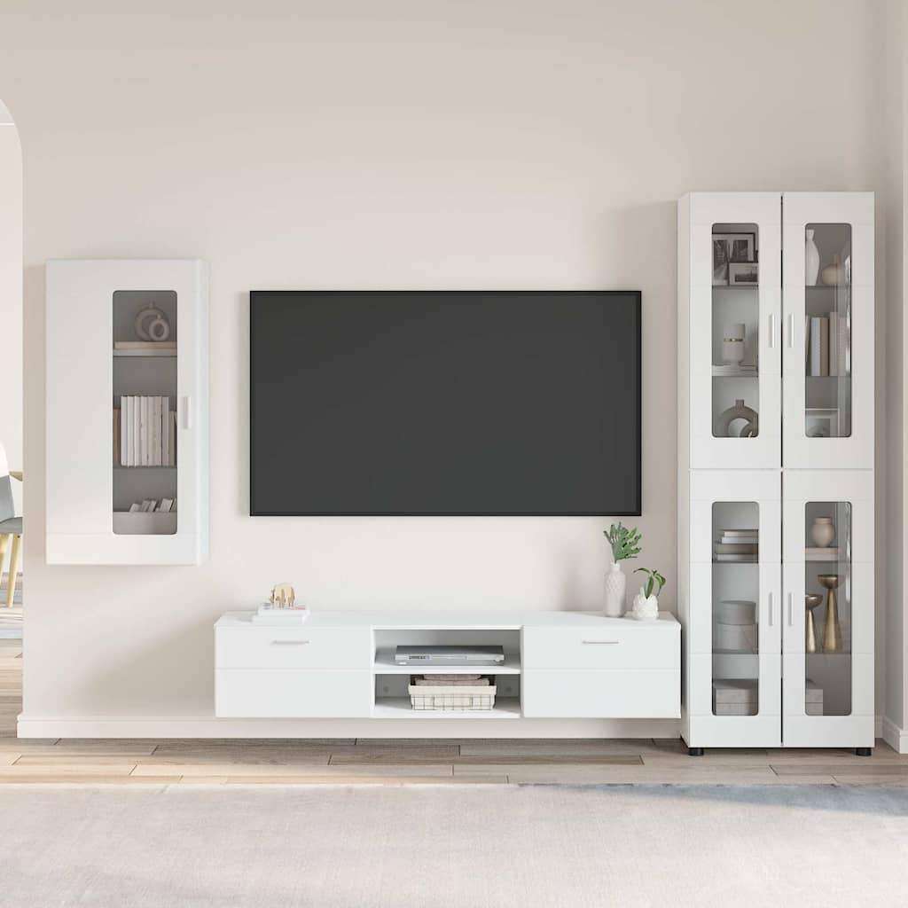 TV szekrény garnitúra FLORIN 3 pcs Fehér Szerelt Fa