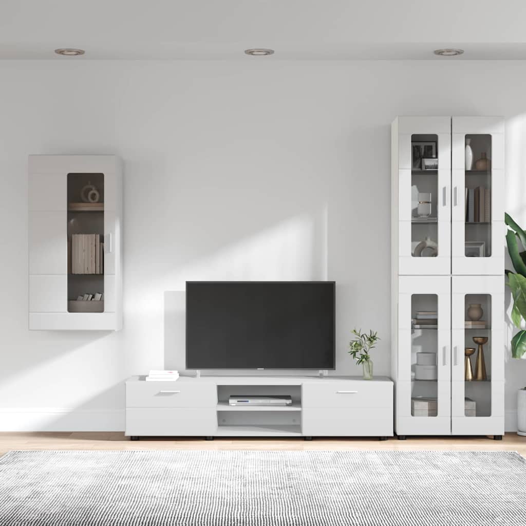 TV szekrény garnitúra FLORIN 3 pcs Fehér Szerelt Fa