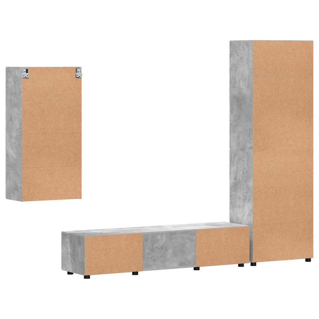TV szekrény garnitúra fiókkal FLORIN 3 pcs Beton Szürke Faanyag