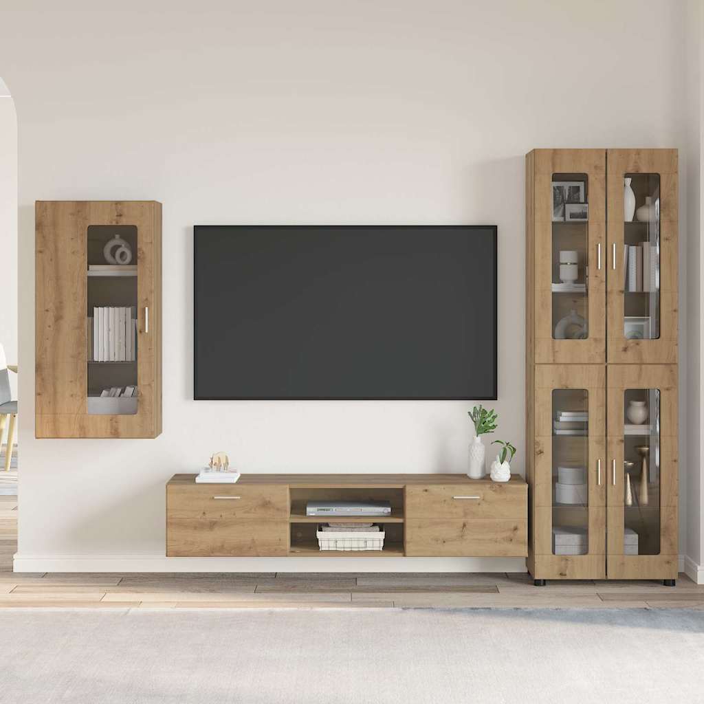 TV szekrény garnitúra FLORIN 3 pcs Artisan tölgy Faanyag