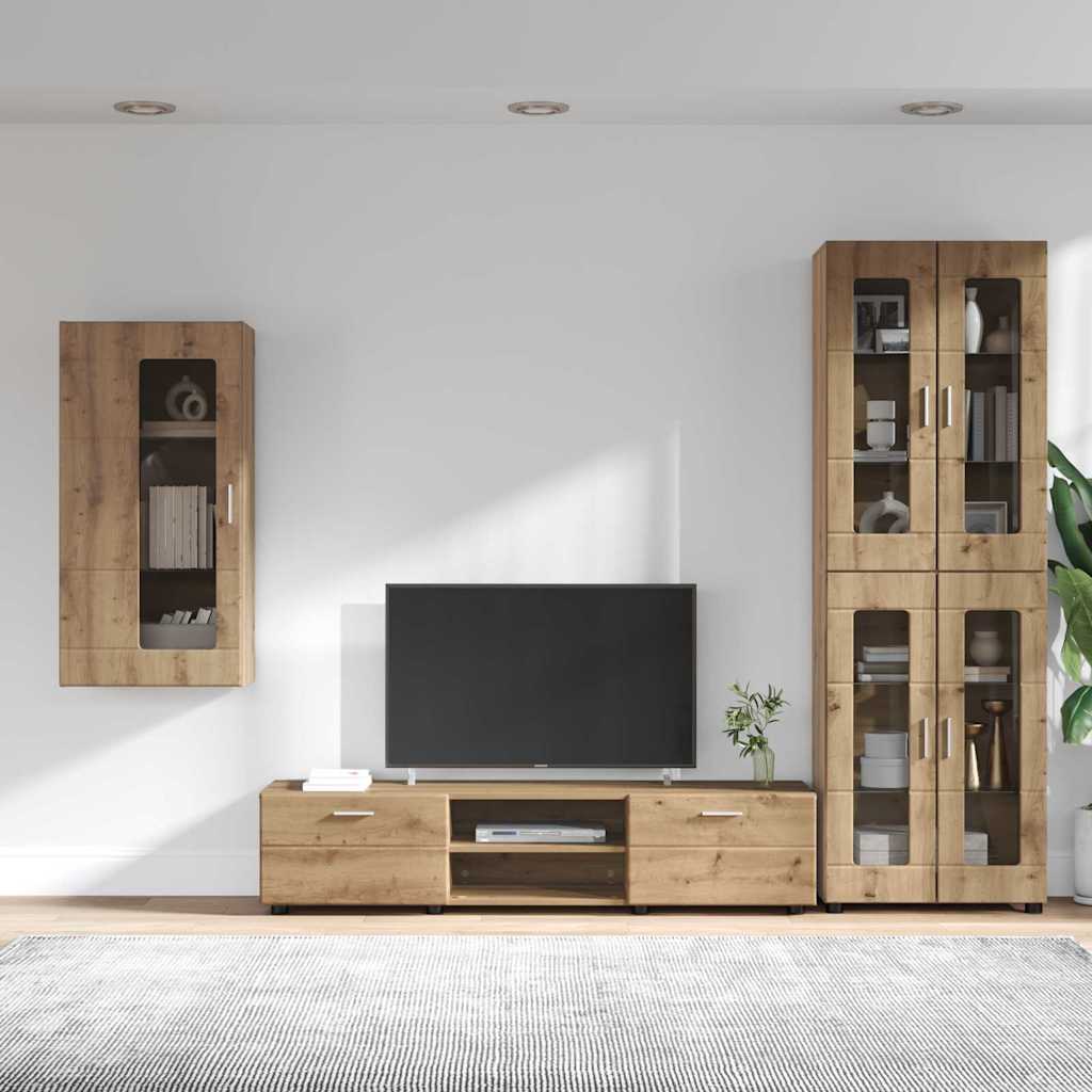 TV szekrény garnitúra FLORIN 3 pcs Artisan tölgy Faanyag