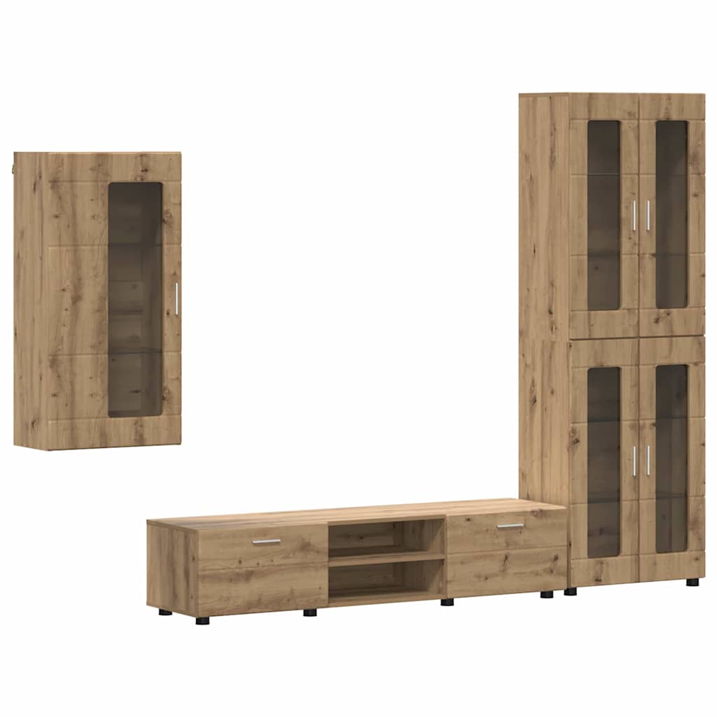 TV szekrény garnitúra FLORIN 3 pcs Artisan tölgy Faanyag