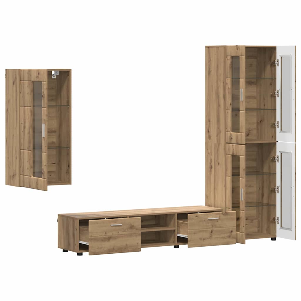 TV szekrény garnitúra FLORIN 3 pcs Artisan tölgy Faanyag