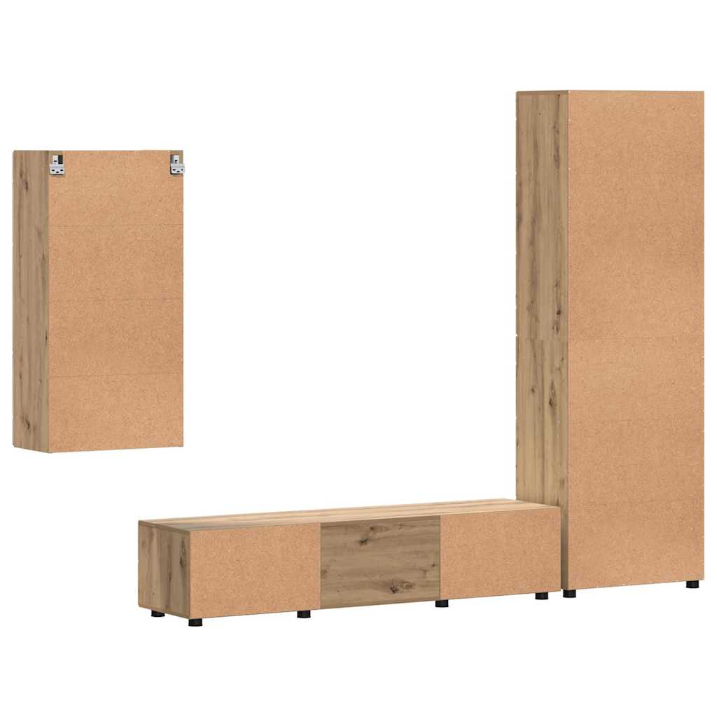 TV szekrény garnitúra FLORIN 3 pcs Artisan tölgy Faanyag