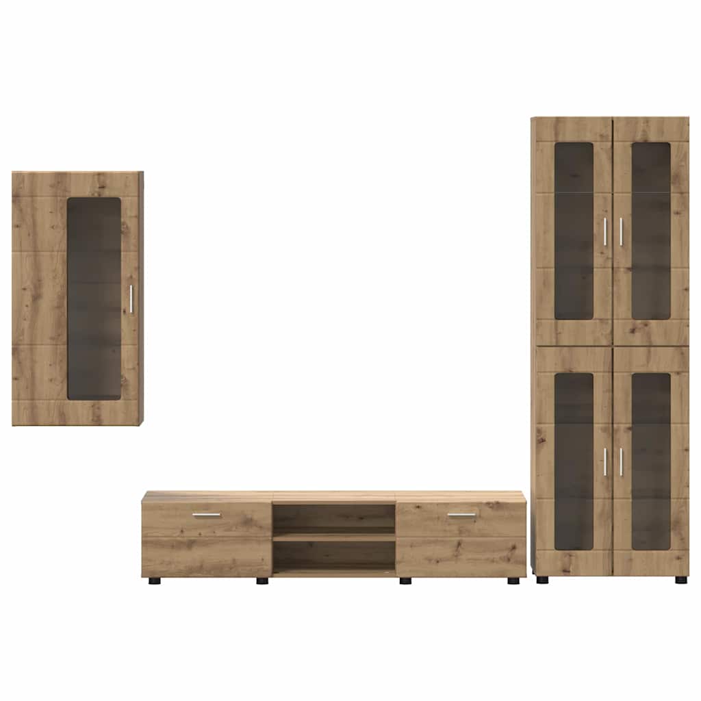 TV szekrény garnitúra FLORIN 3 pcs Artisan tölgy Faanyag