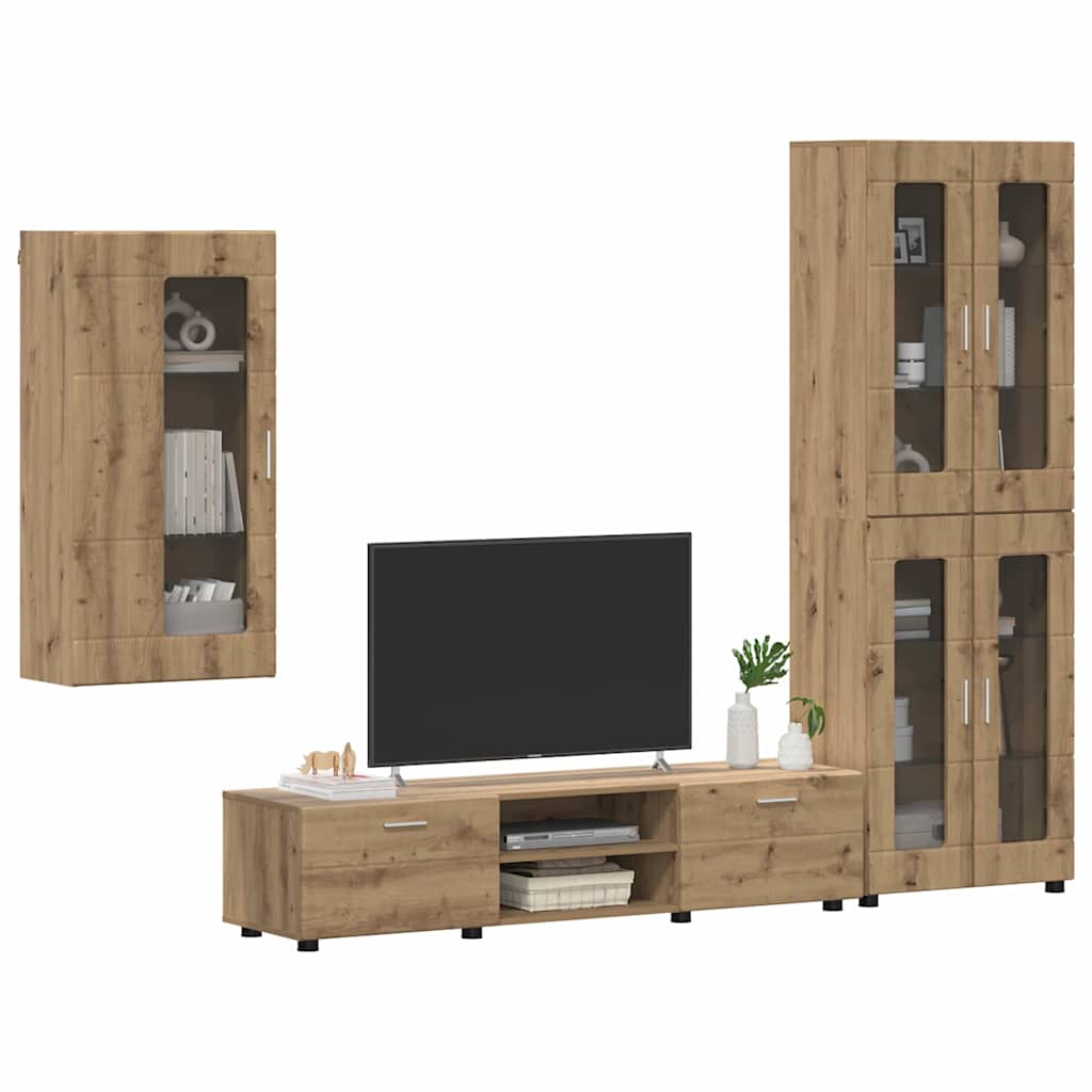 TV szekrény garnitúra FLORIN 3 pcs Artisan tölgy Faanyag