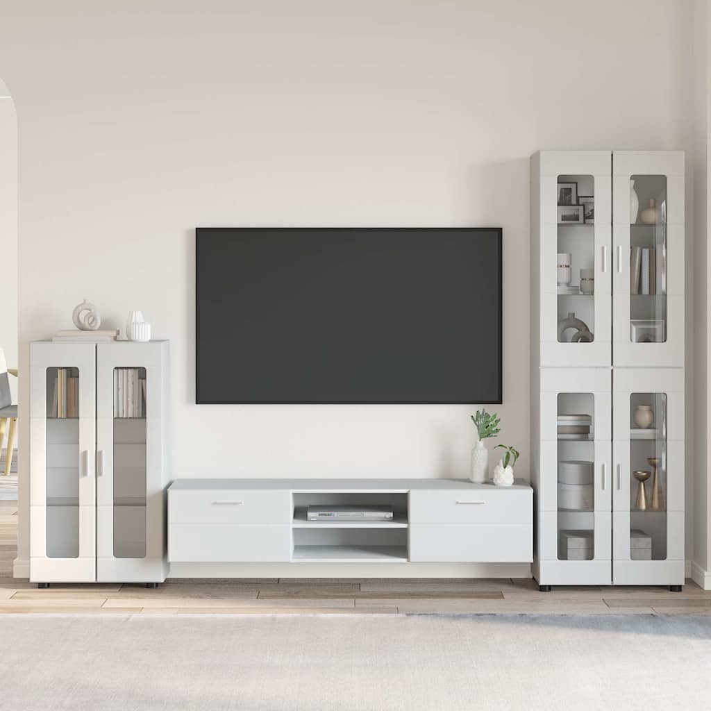 TV szekrény garnitúra FLORIN 3 pcs Fehér Szerelt Fa