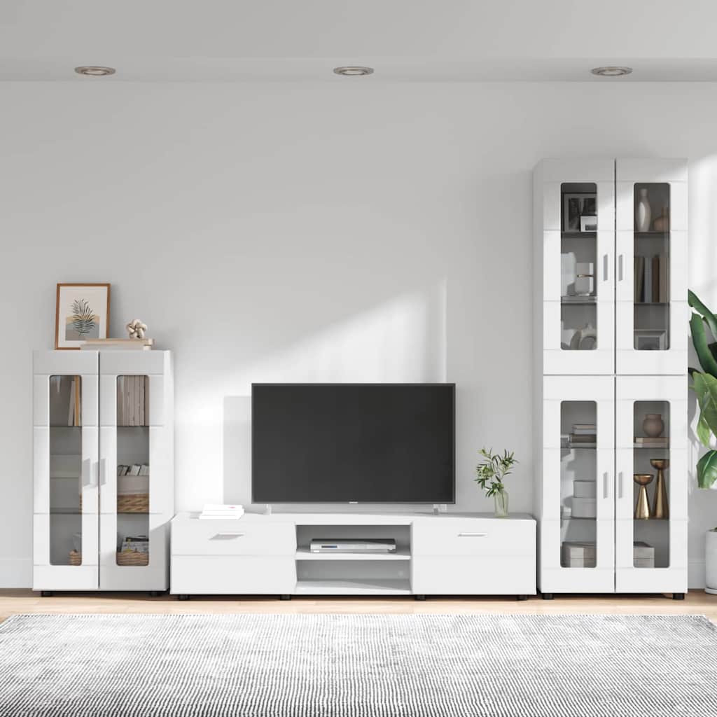 TV szekrény garnitúra FLORIN 3 pcs Fehér Szerelt Fa