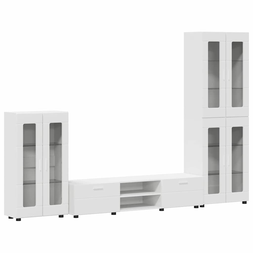 TV szekrény garnitúra FLORIN 3 pcs Fehér Szerelt Fa