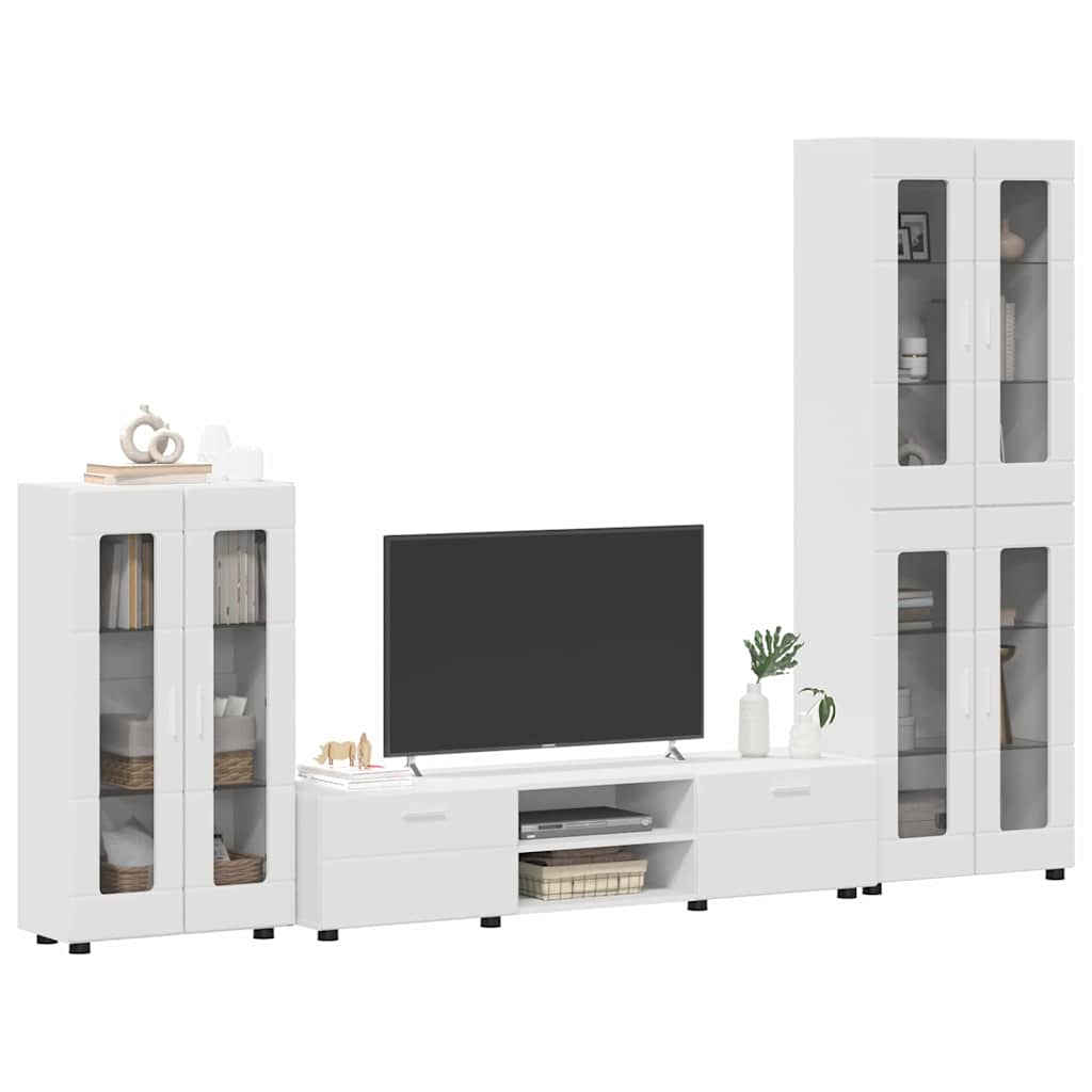 TV szekrény garnitúra FLORIN 3 pcs Fehér Szerelt Fa