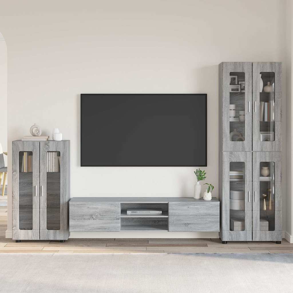 TV szekrény garnitúra FLORIN 3 pcs Szürke Sonoma Faanyag