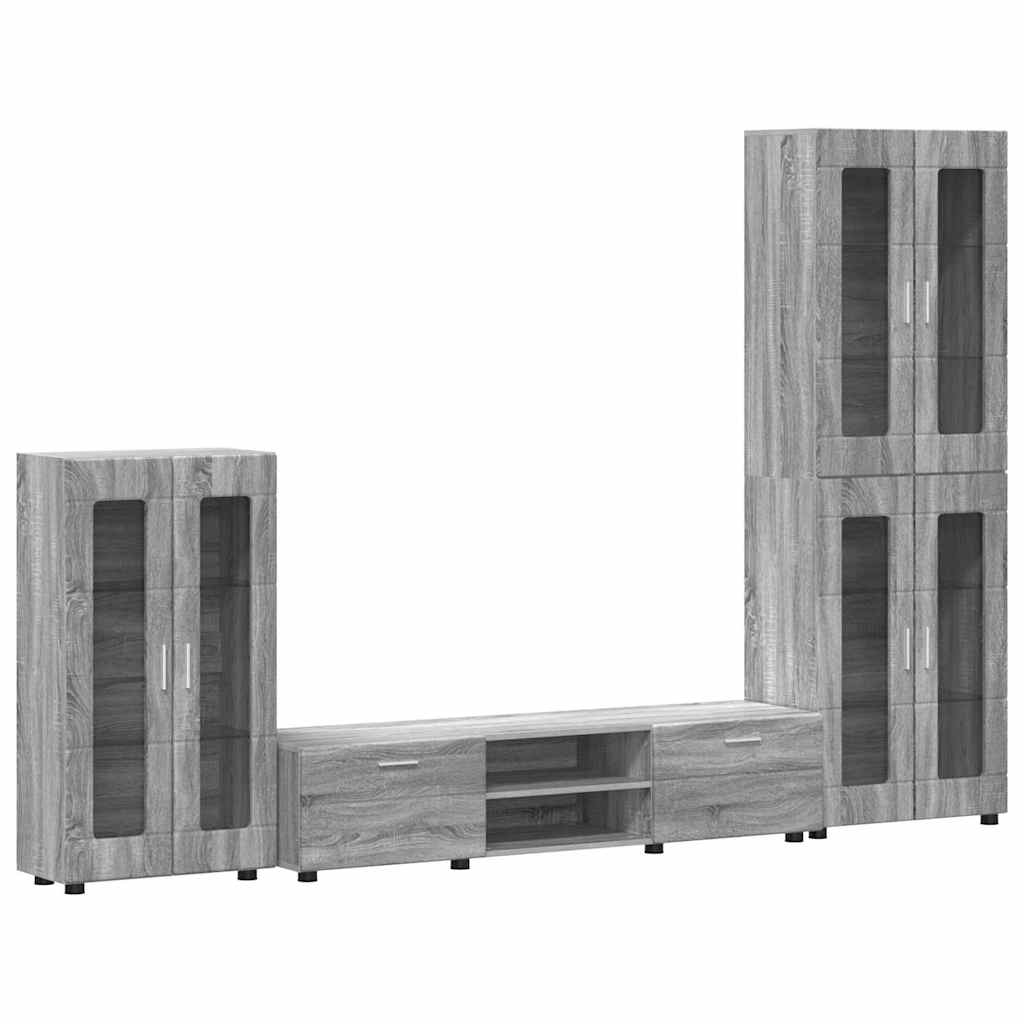 TV szekrény garnitúra FLORIN 3 pcs Szürke Sonoma Faanyag