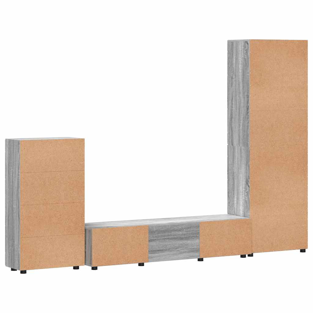 TV szekrény garnitúra FLORIN 3 pcs Szürke Sonoma Faanyag