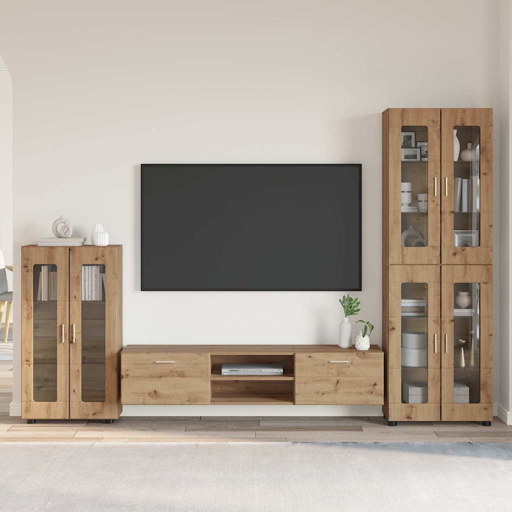 TV szekrény garnitúra FLORIN 3 pcs Artisan tölgy Szerelt Fa