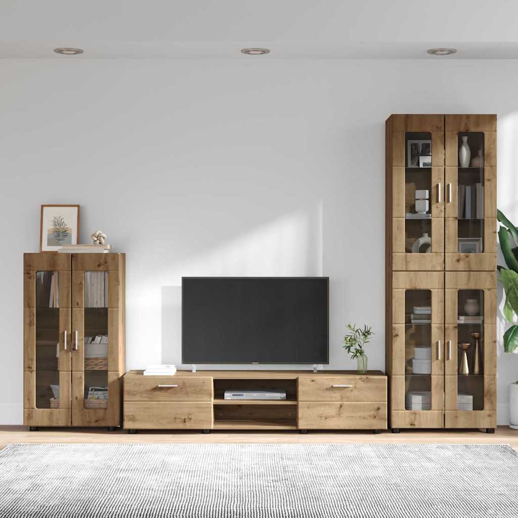 TV szekrény garnitúra FLORIN 3 pcs Artisan tölgy Szerelt Fa