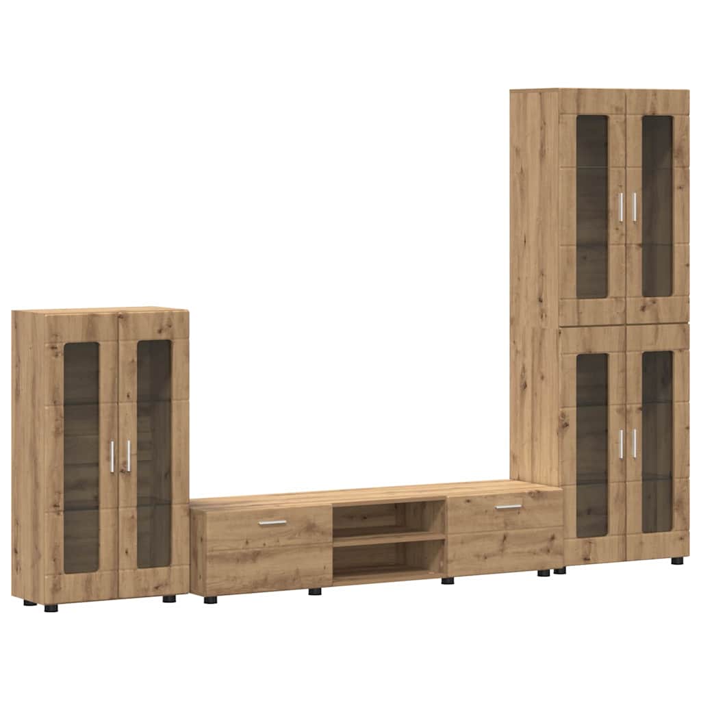 TV szekrény garnitúra FLORIN 3 pcs Artisan tölgy Szerelt Fa