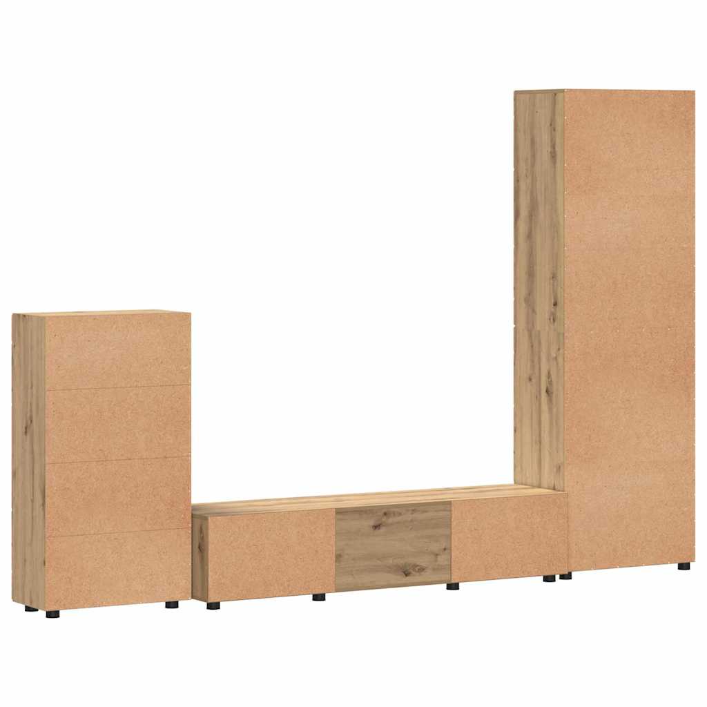 TV szekrény garnitúra FLORIN 3 pcs Artisan tölgy Szerelt Fa