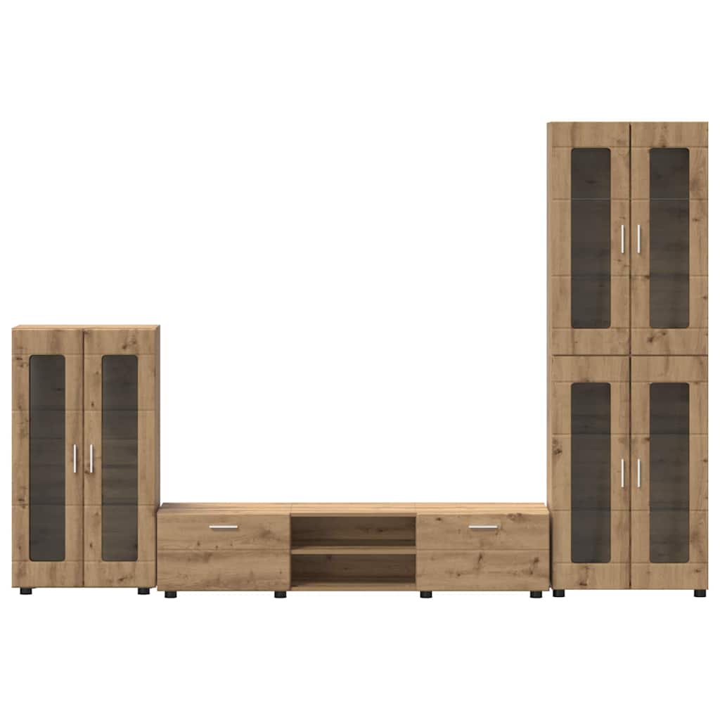 TV szekrény garnitúra FLORIN 3 pcs Artisan tölgy Szerelt Fa