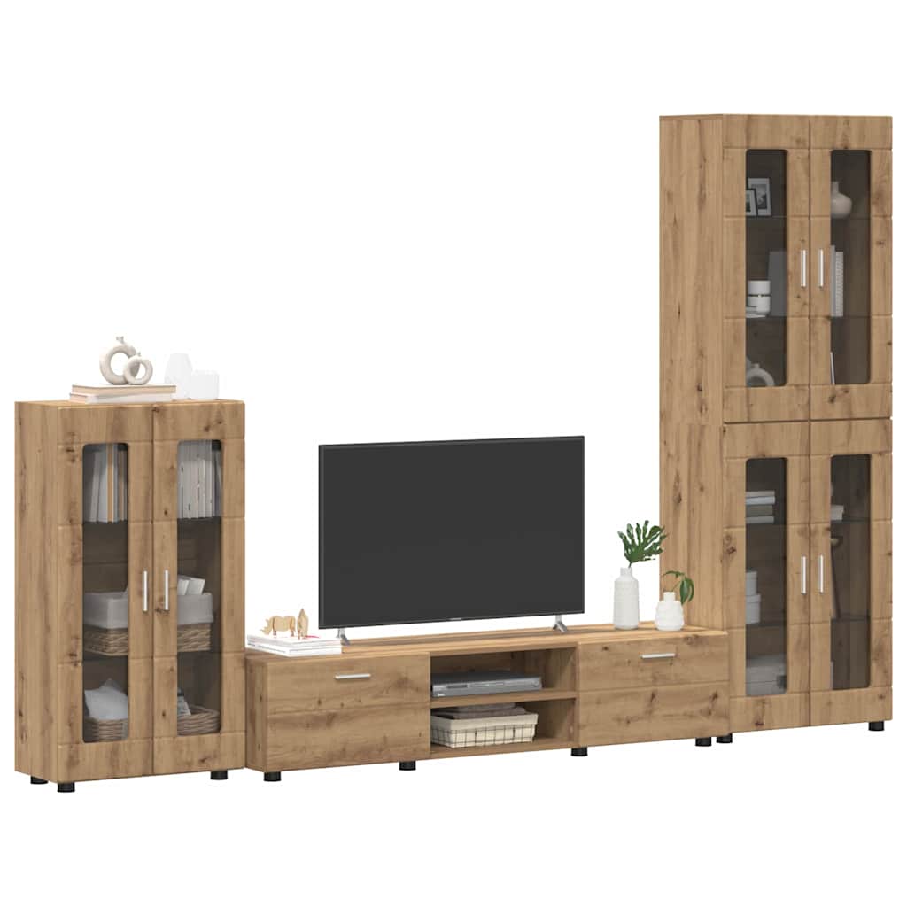 TV szekrény garnitúra FLORIN 3 pcs Artisan tölgy Szerelt Fa