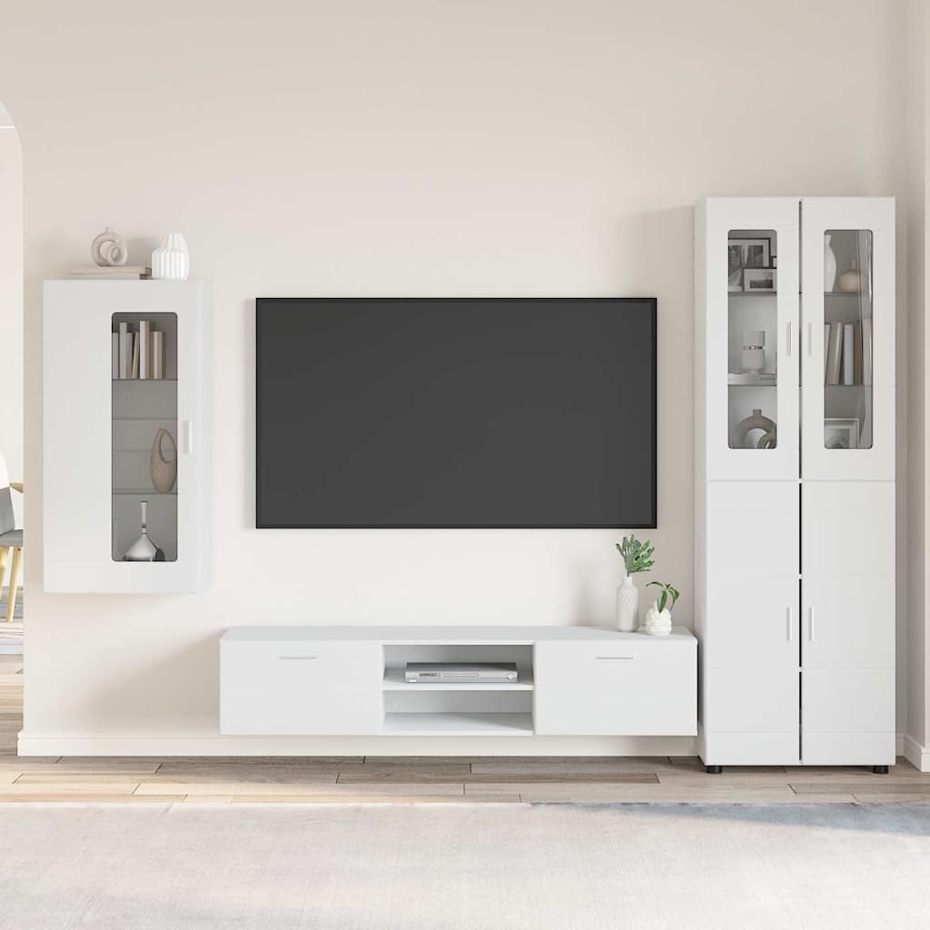 TV szekrény garnitúra FLORIN 3 pcs Fehér Szerelt Fa