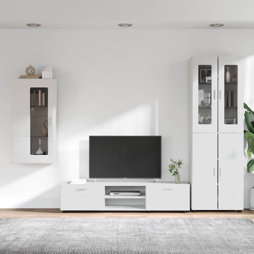 TV szekrény garnitúra FLORIN 3 pcs Fehér Szerelt Fa