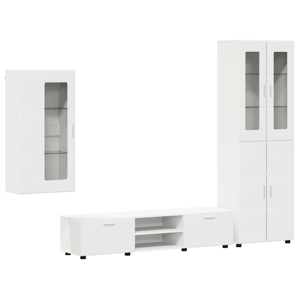 TV szekrény garnitúra FLORIN 3 pcs Fehér Szerelt Fa