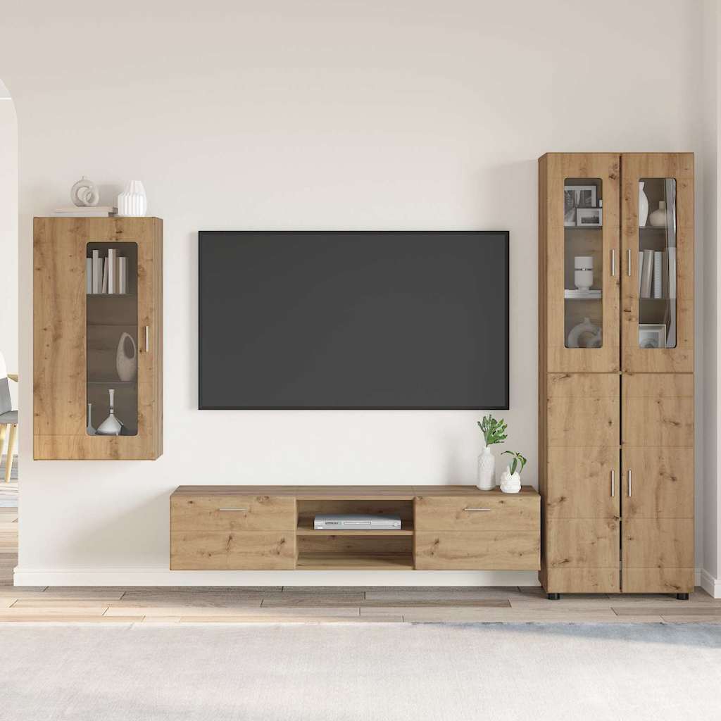 TV szekrény garnitúra FLORIN 3 pcs Artisan tölgy Szerelt Fa