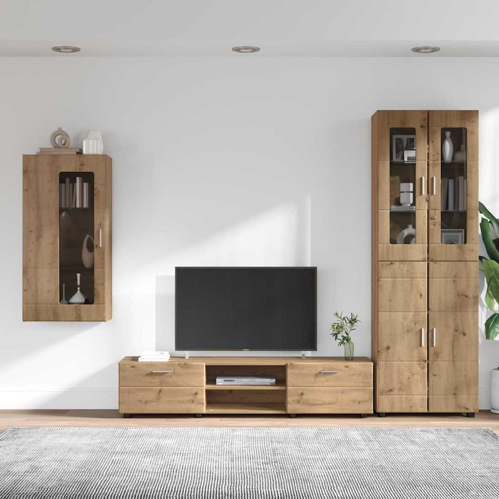 TV szekrény garnitúra FLORIN 3 pcs Artisan tölgy Szerelt Fa
