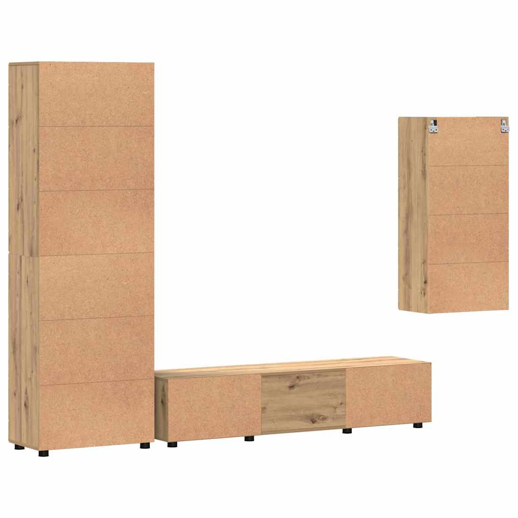 TV szekrény garnitúra FLORIN 3 pcs Artisan tölgy Szerelt Fa