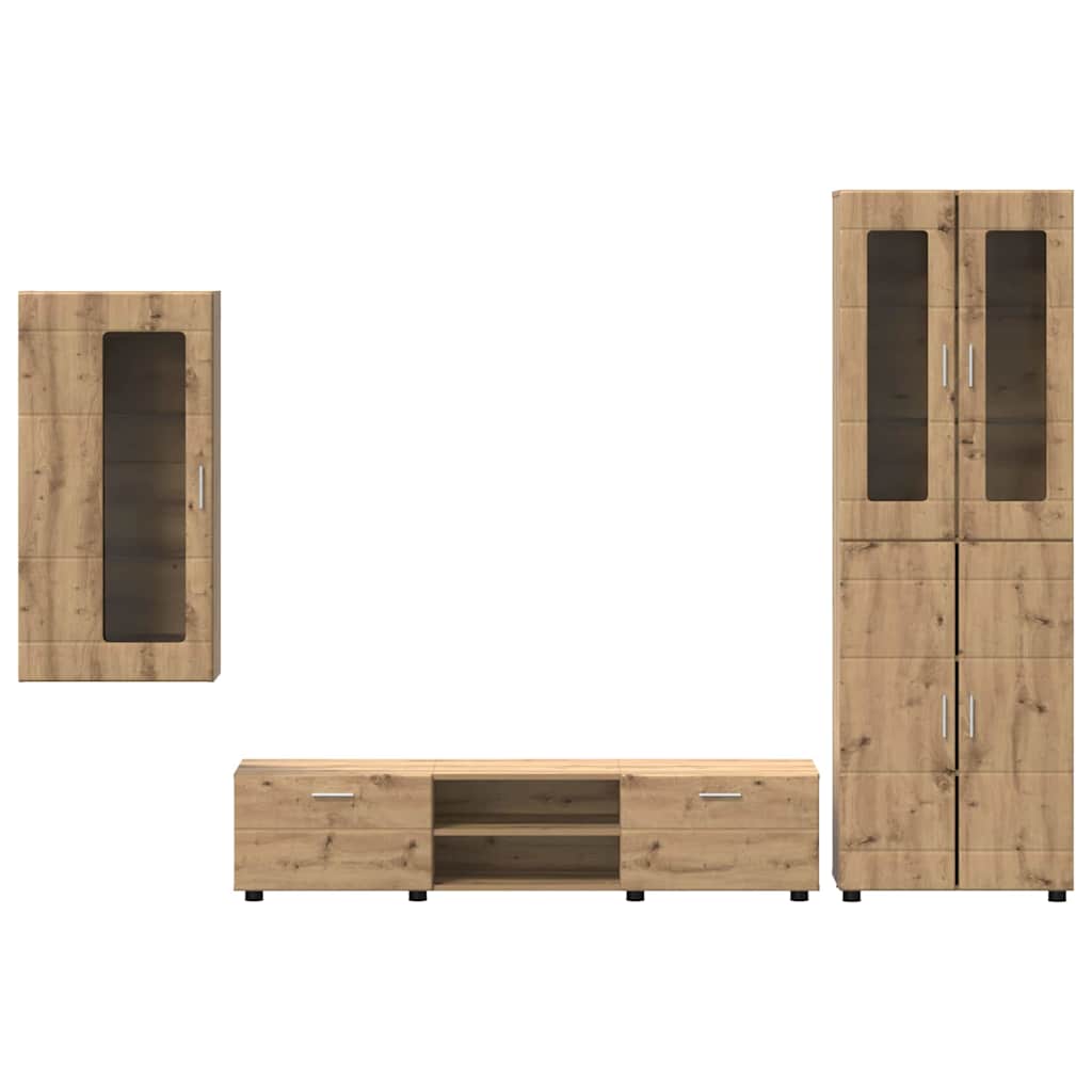TV szekrény garnitúra FLORIN 3 pcs Artisan tölgy Szerelt Fa