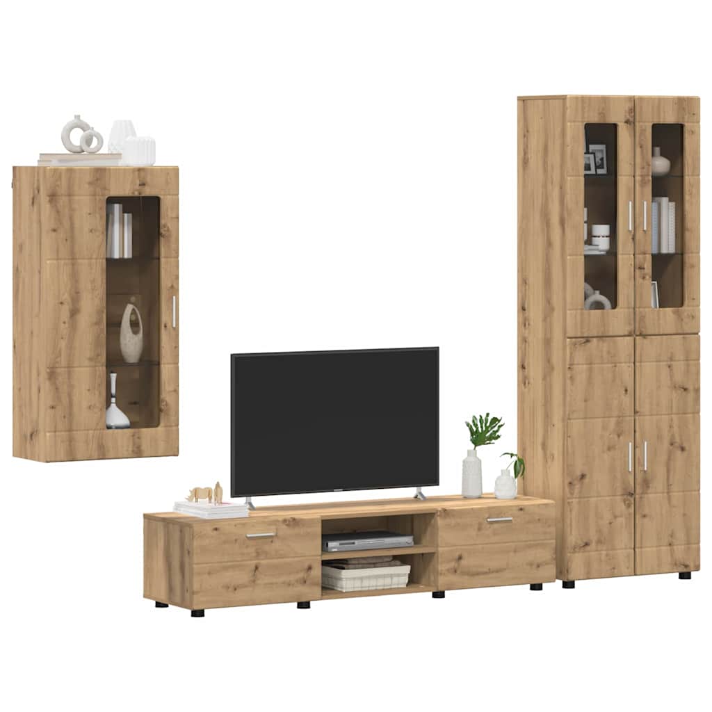 TV szekrény garnitúra FLORIN 3 pcs Artisan tölgy Szerelt Fa