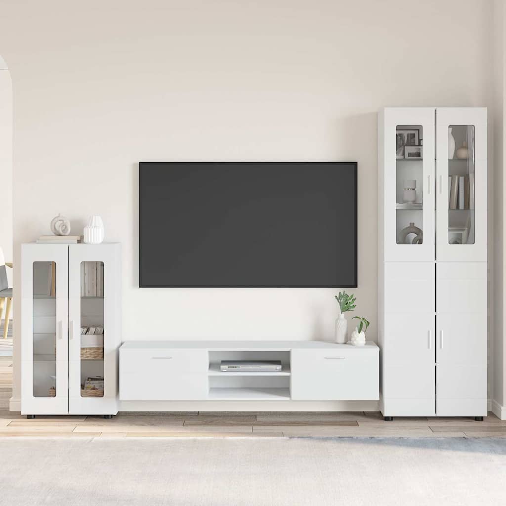 TV szekrény garnitúra FLORIN 3 pcs Fehér Szerelt Fa