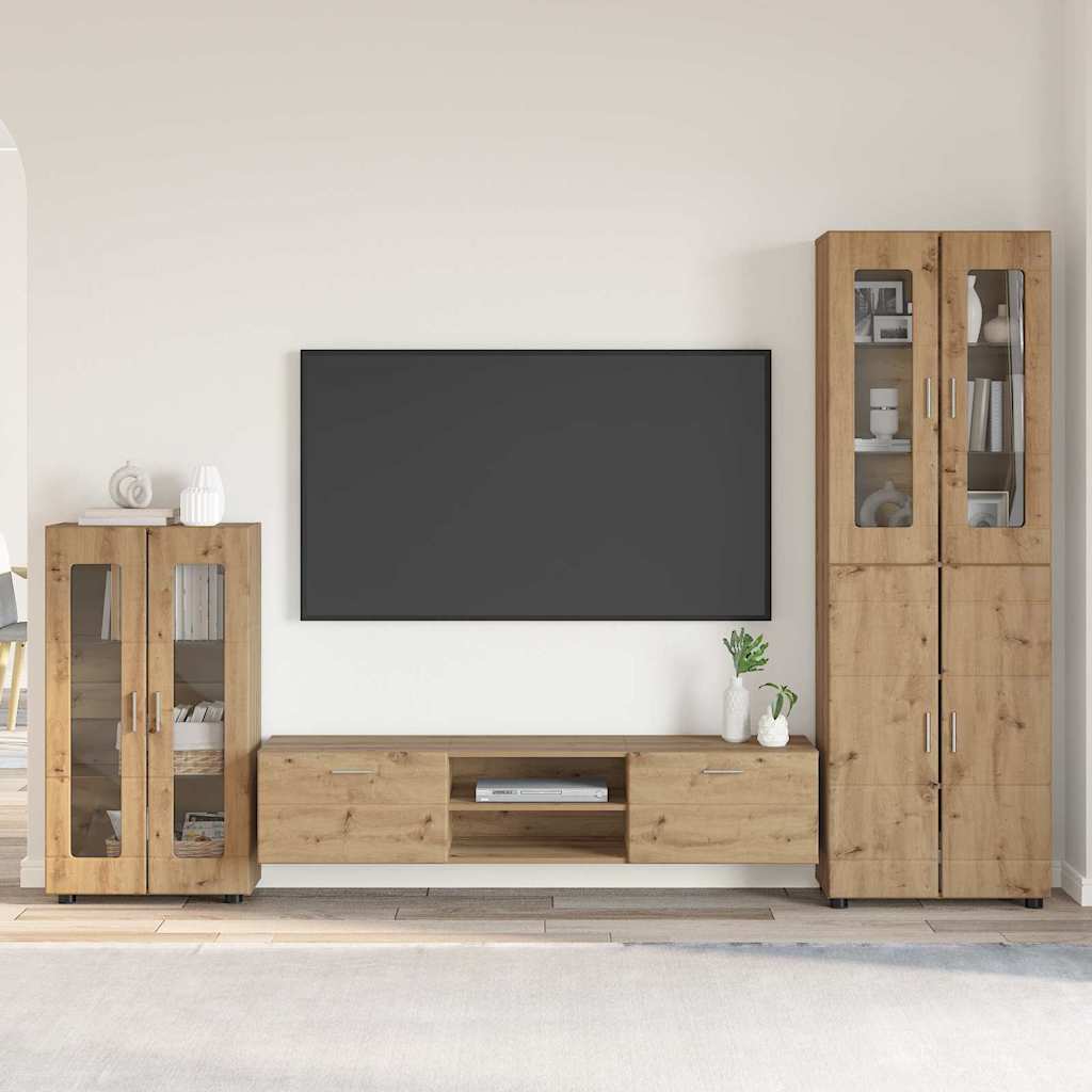 TV szekrény garnitúra FLORIN 3 pcs Artisan tölgy Szerelt Fa