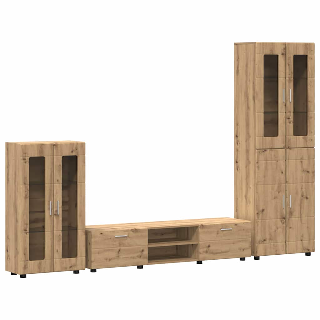 TV szekrény garnitúra FLORIN 3 pcs Artisan tölgy Szerelt Fa