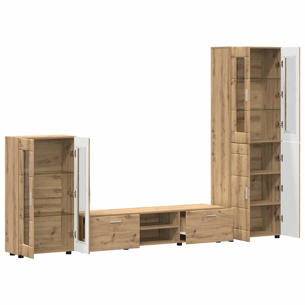 TV szekrény garnitúra FLORIN 3 pcs Artisan tölgy Szerelt Fa