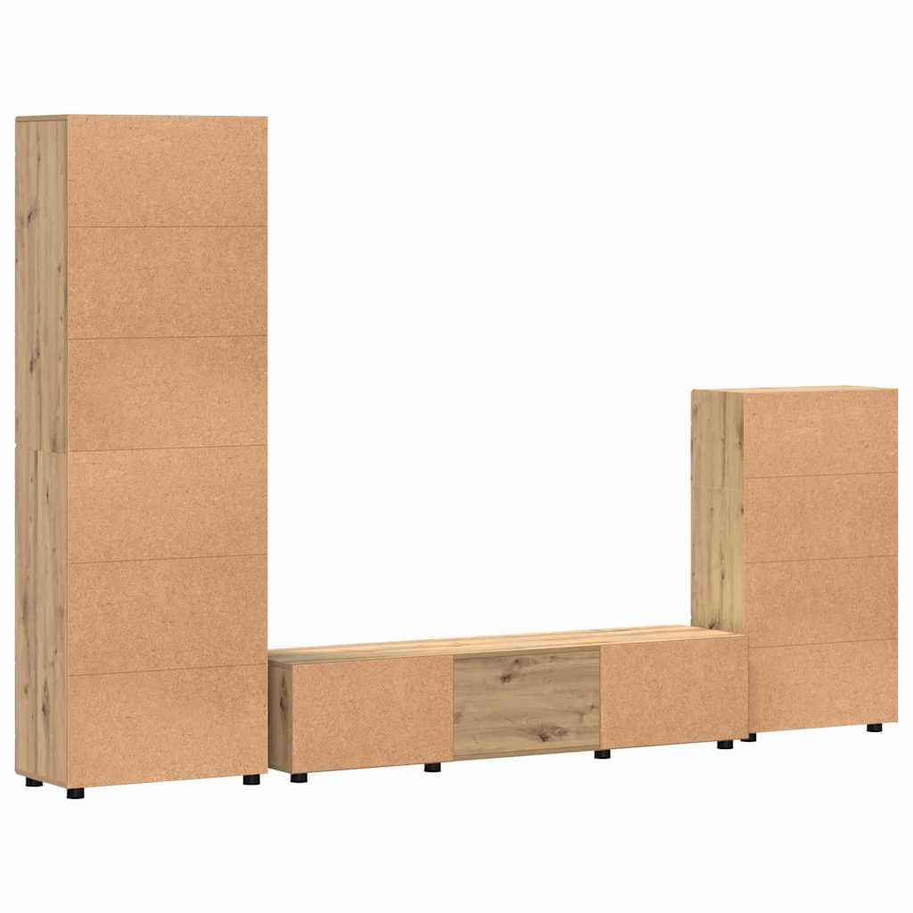 TV szekrény garnitúra FLORIN 3 pcs Artisan tölgy Szerelt Fa