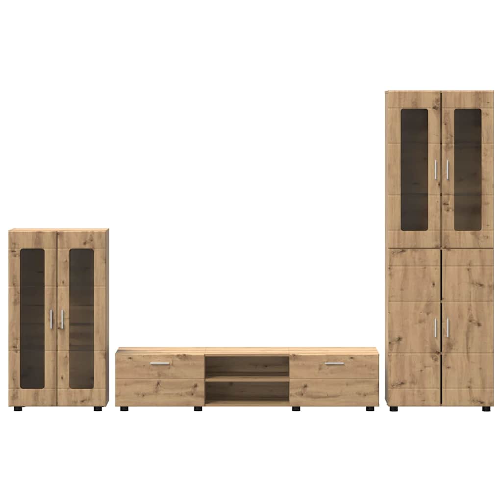 TV szekrény garnitúra FLORIN 3 pcs Artisan tölgy Szerelt Fa